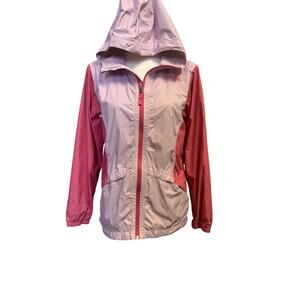 The north face girls pink on pink windbreaker youth xl